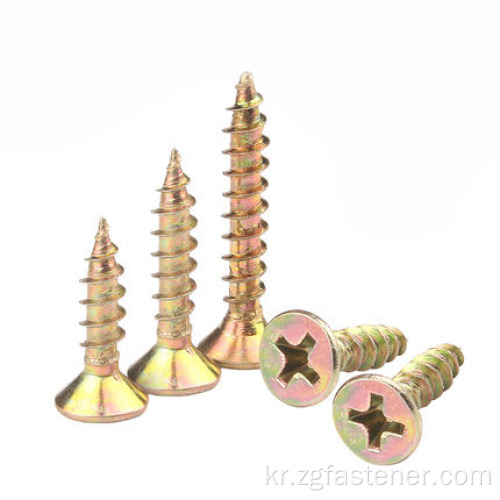 Color-Zinc Cross Reced Countersunk 헤드 태핑 나사